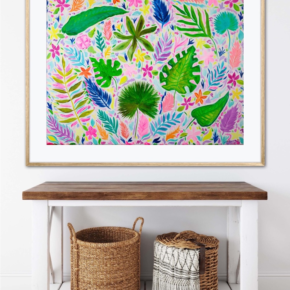 Palm Passion Tropical Plants Art Print Oil Painting botanical beach island decor - Picture 9 of 11